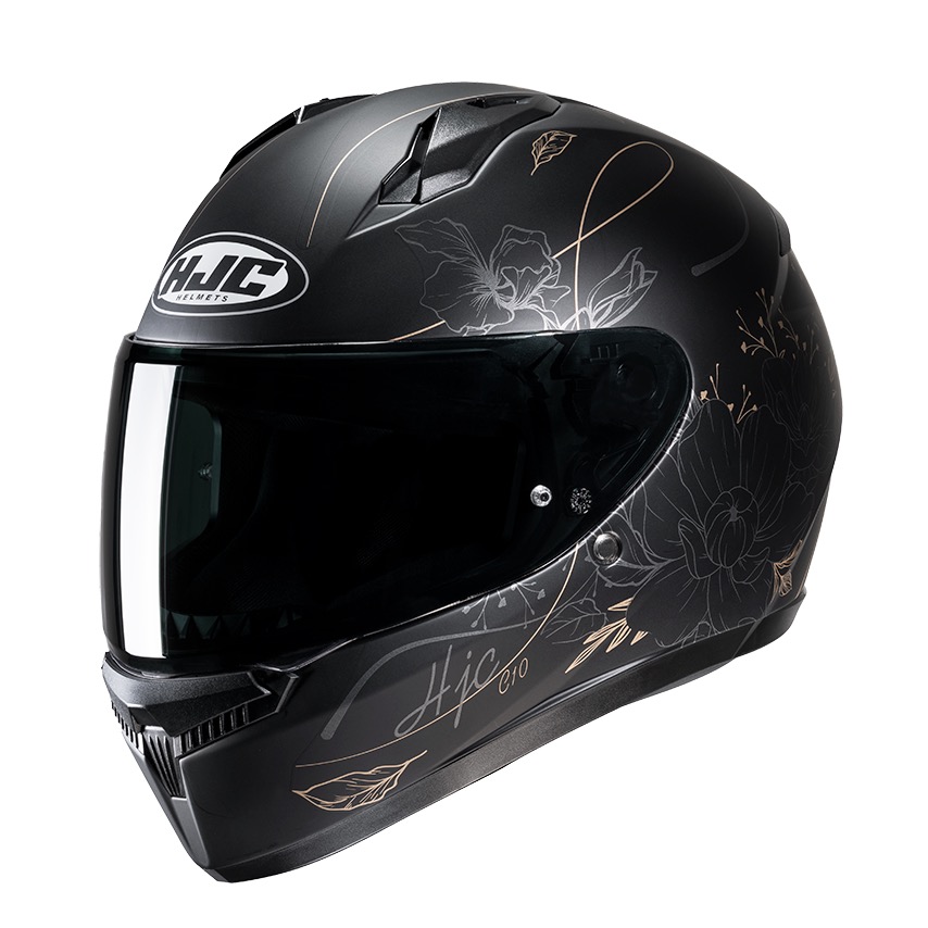 casco moto mujer HJC C10 Epik negro flores
